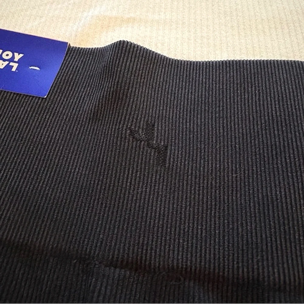 JoyLab Black Onyx Womens High-Rise Ribbed Seamless Bike Shorts 6